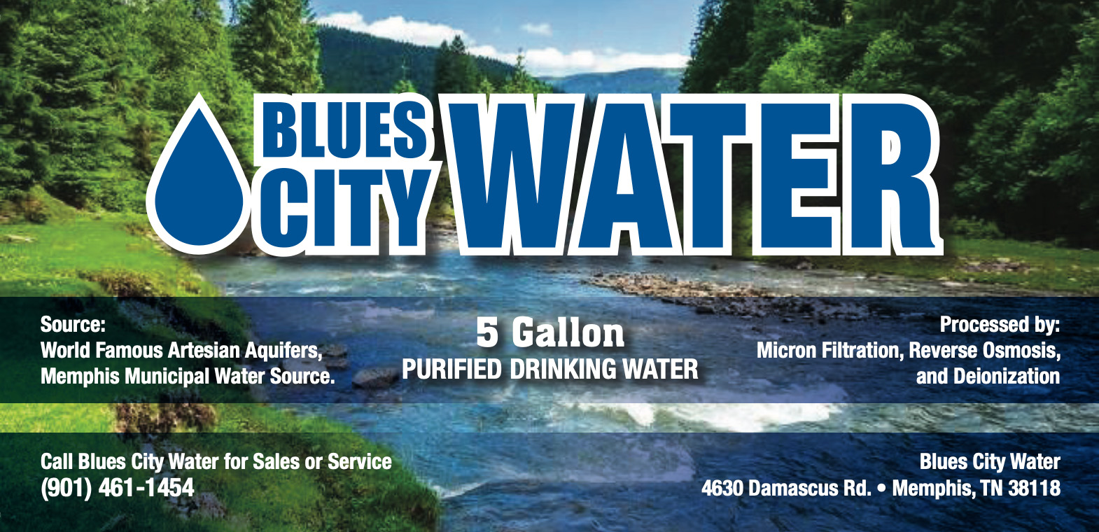 Blues City Water Purified Drinking Water